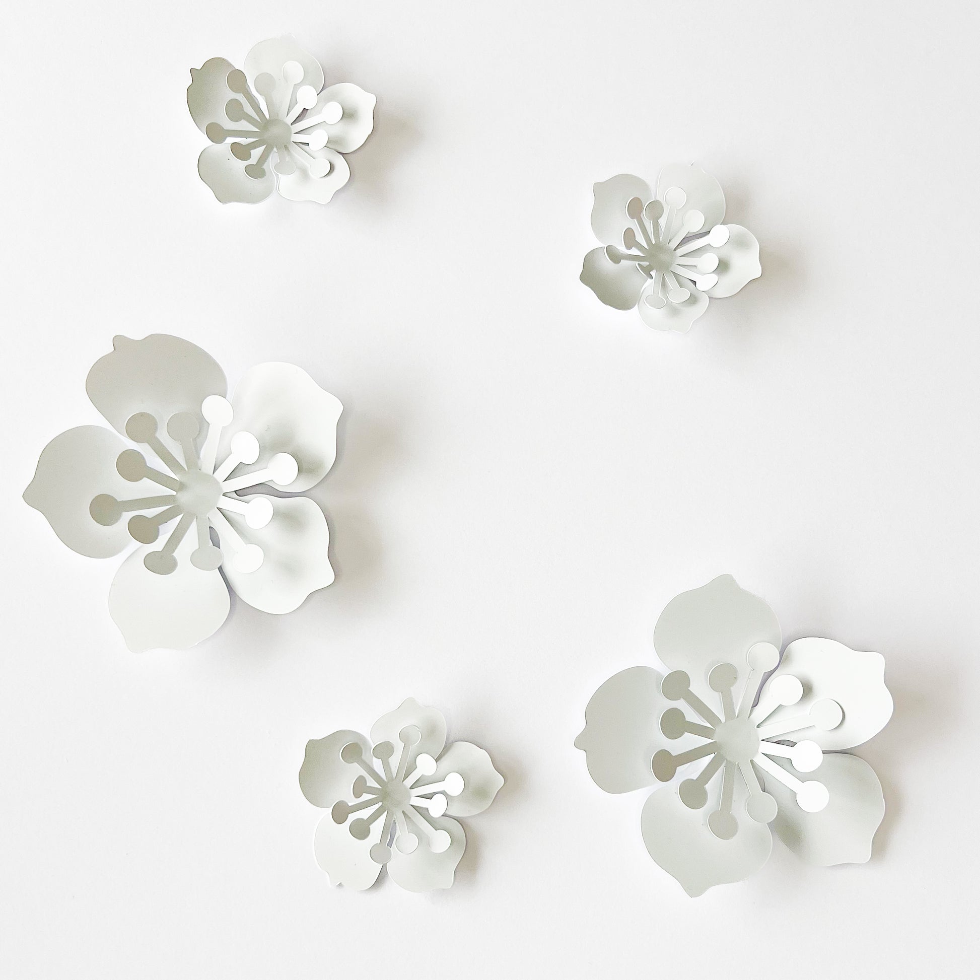 Sticker mural fleurs blanches
