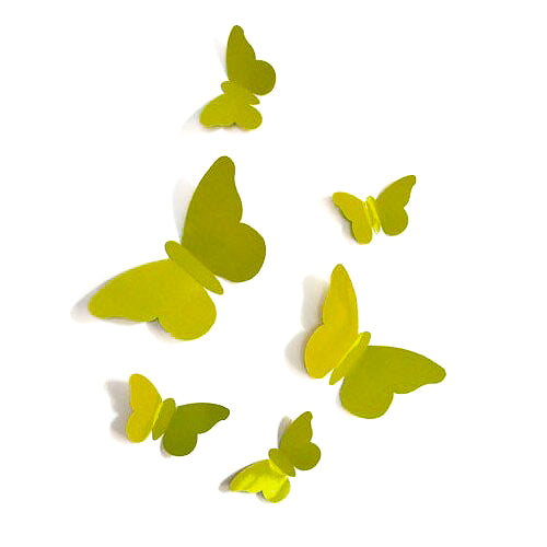 Sticker adhésif décoration 3D Papillons verts
