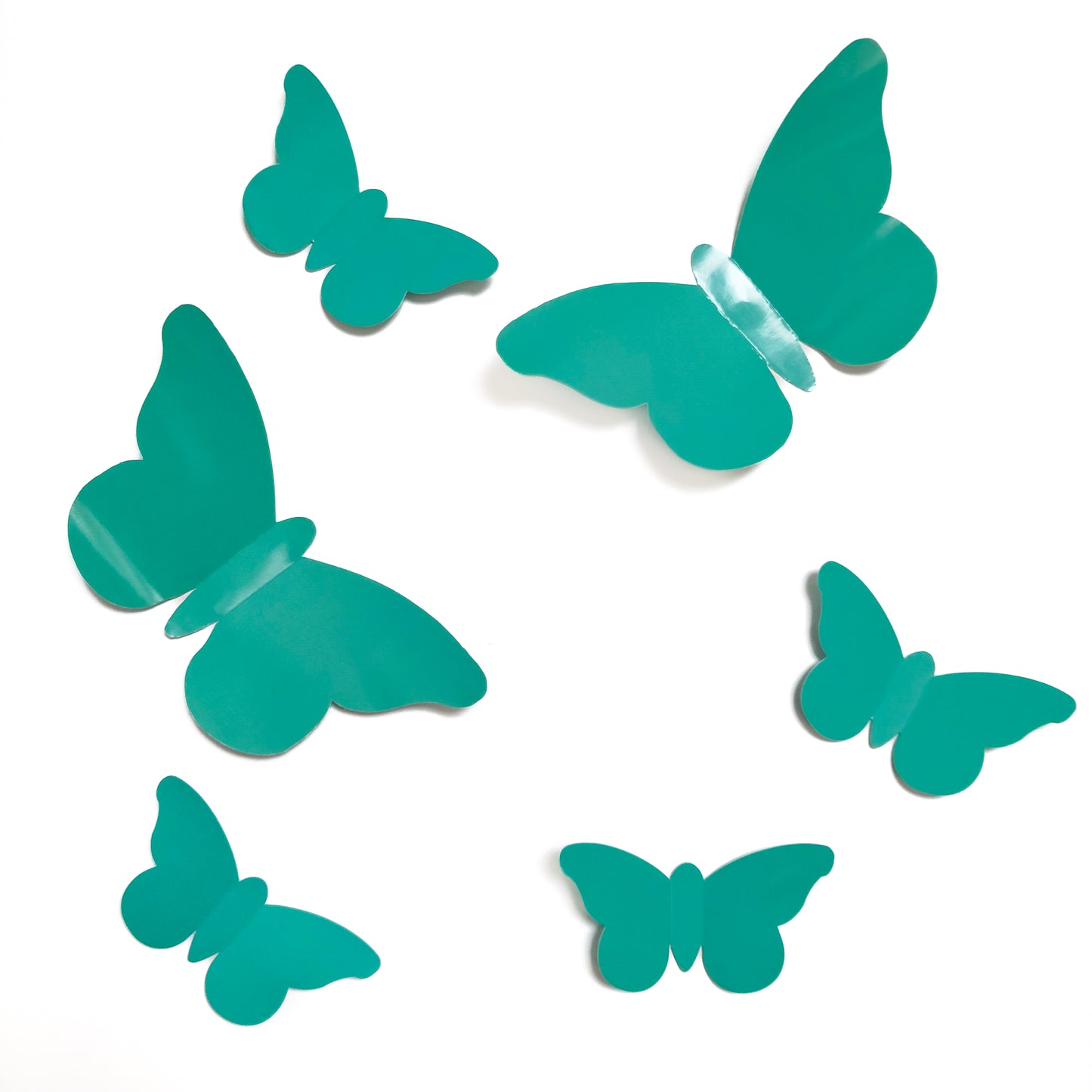sticker papillon en relief turquoise vert d'eau à coller