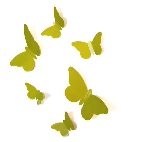 sticker papillon en relief vert anis à coller