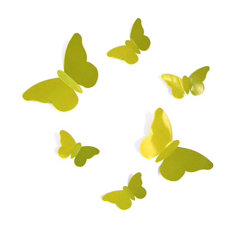 Papillon en relief vert anis, vert pistache, à coller