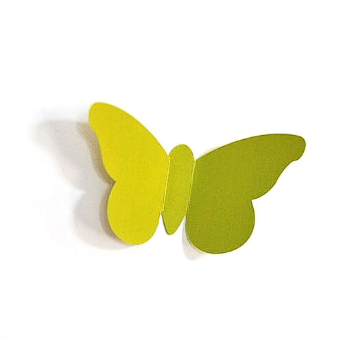 Papillon en relief vert anis, vert pistache, à coller partout, zoom