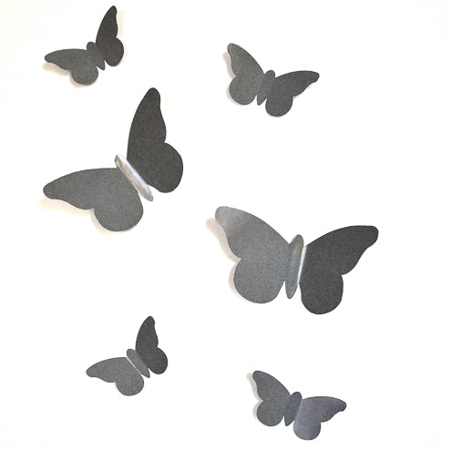 sticker papillon en relief gris beton à coller