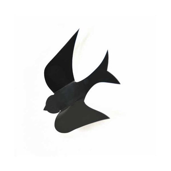 Zoom Stickers mural oiseaux en relief 3D noir